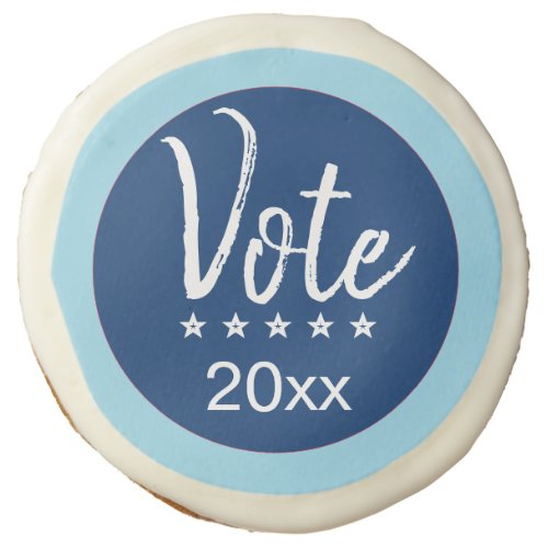 Vote 2024 Election Five Stars Blue Non_Partisan Sugar Cookie