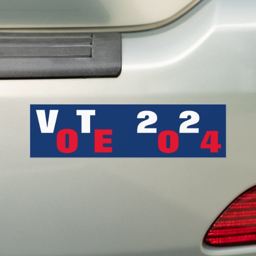 Vote 2024 Red White and Blue Bumper Sticker
