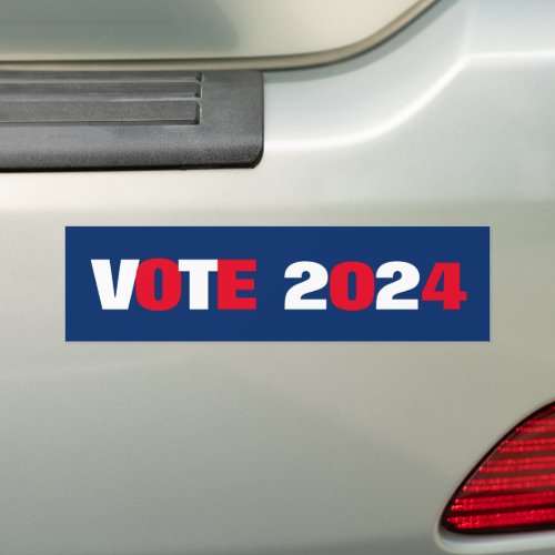 Vote 2024 Red White and Blue Election Bumper Sticker
