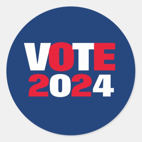 Vote 2024 Red White and Blue Election Classic Round Sticker