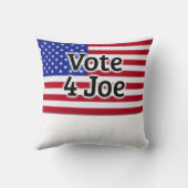 Vote 4 Joe American Flag Throw Pillow (Back)