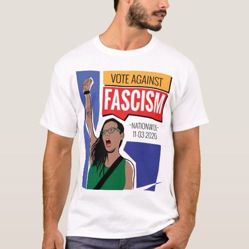 Vote Against Fascism Mans T_Shirt
