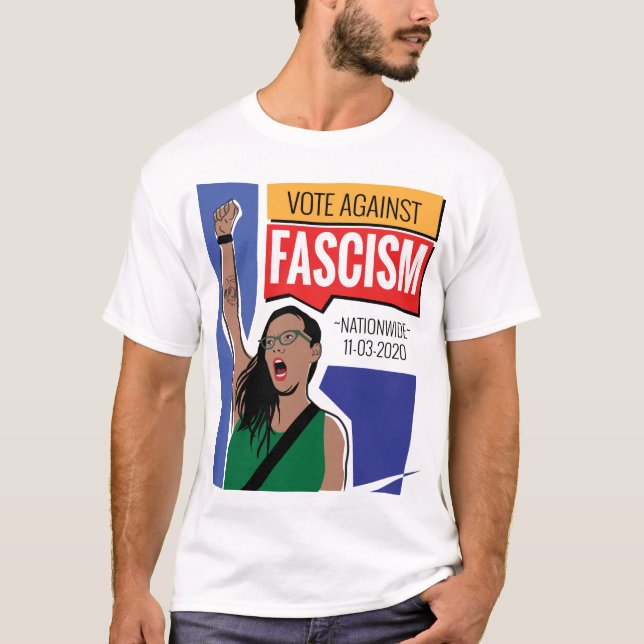 Vote Against Fascism Man's T-Shirt (Front)