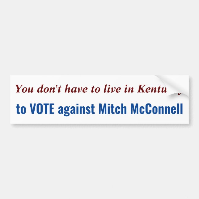 Vote Against Mitch McConnell Bumper Sticker (Front)