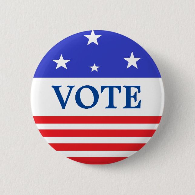 Vote American Elections Stars and Stripes Button (Front)