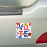 VOTE American Flag Eagle Flower Uncle Sam w White Car Magnet<br><div class="desc">Encourage your fellow citizen to get out and "VOTE" with this colorful car magnet. It won't harm the finish of your car,  and is available in several sizes.

This variation features a white background.</div>