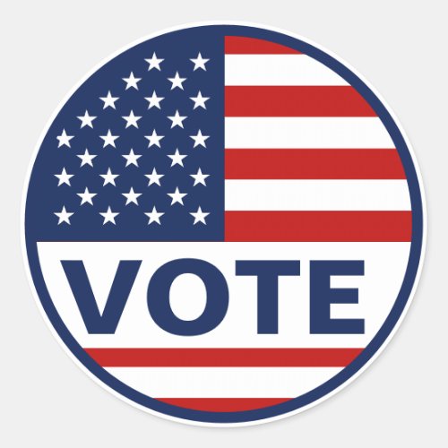 Vote American Flag Election  Classic Round Sticker