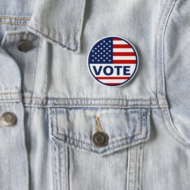 Vote American Flag Presidential Election Button (In Situ)