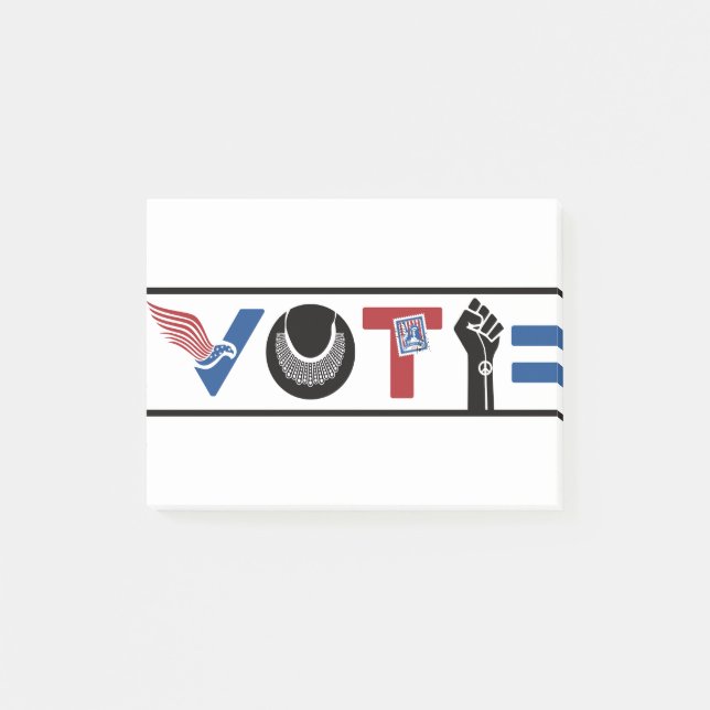 VOTE American, RBG, USPS, BLM, Peace and Equality Post-it Notes (Front)