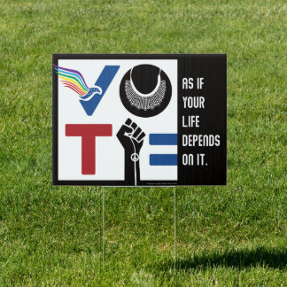 VOTE American, RBG, USPS, BLM, Peace and Equality Sign