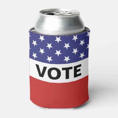 Vote American Red White Blue Can Cooler