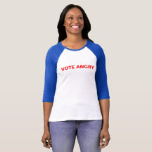 Vote Angry Shirt Red on Blue