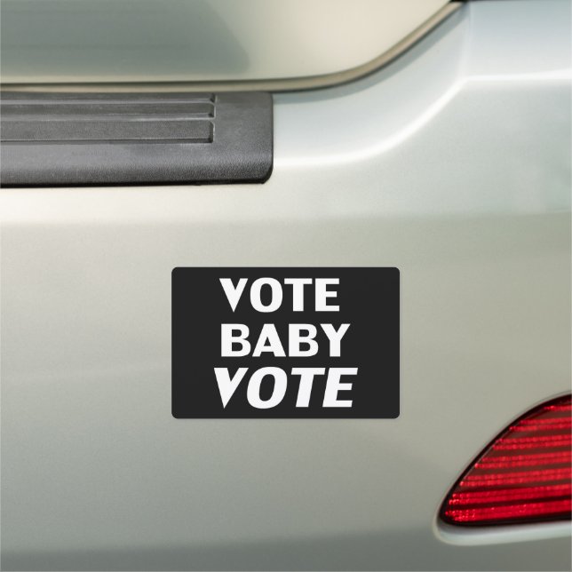 vote baby vote - black background - Car Magnet (In Situ)