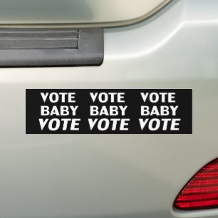 "vote baby vote" - black / white - Bumper Sticker