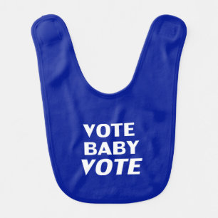 Vote baby vote blue and white cool elections bib
