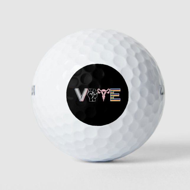 Vote Banned Books Reproductive Rights BLM LGBTQ Golf Balls (Front)