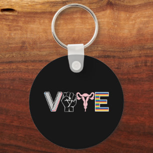 Vote Banned Books Reproductive Rights BLM LGBTQ Keychain