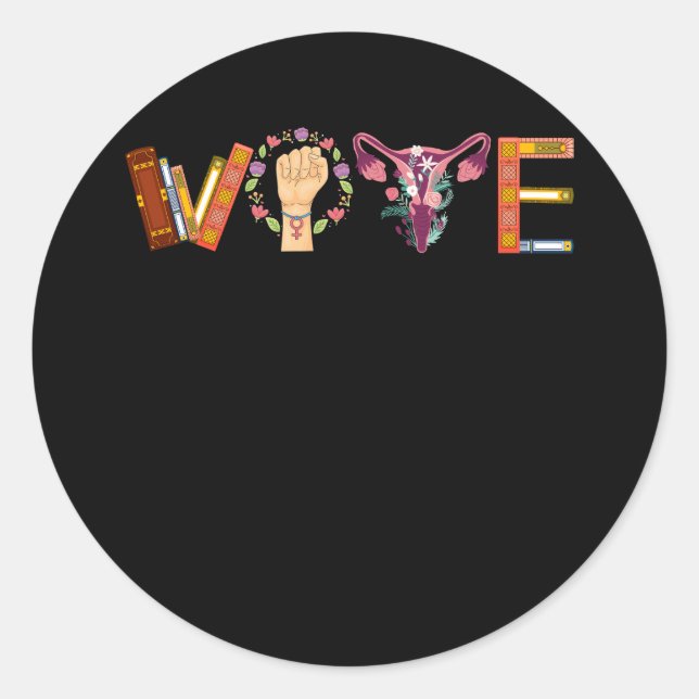 Vote Banned Books Reproductive Rights BLM Politica Classic Round Sticker (Front)