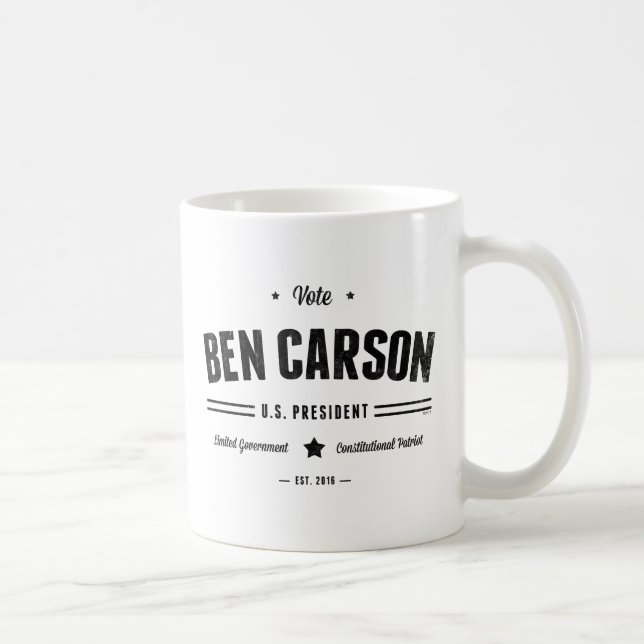 Vote Ben Carson 2016 Coffee Mug (Right)
