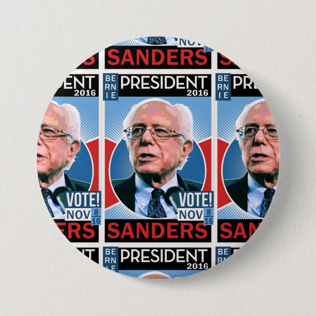 Vote Bernie Sanders Nov. 8, 2016 Button (Front)