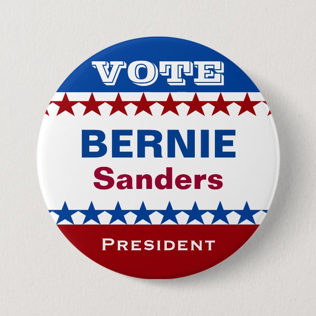 Vote Bernie Sanders President Pinback Button (Front)