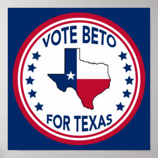 Vote Beto for Texas State Flag Blue 2022 Election Poster
