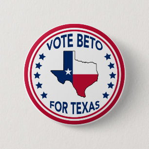 Vote Beto for Texas State Flag Stars 2022 Election Button