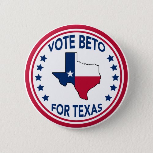Vote Beto for Texas State Flag Stars 2022 Election Button