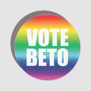 Vote Beto O’Rourke rainbow white lgbtq gay pride  Car Magnet