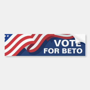 Vote Beto O'Rourke Texas Governor American Flag Bumper Sticker