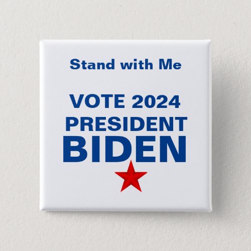Vote Biden 2024 Red White Blue Pin Square