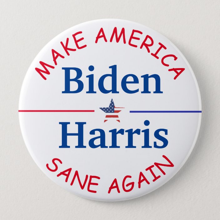Vote Biden and Harris American Flag 2020 Election Button | Zazzle.com