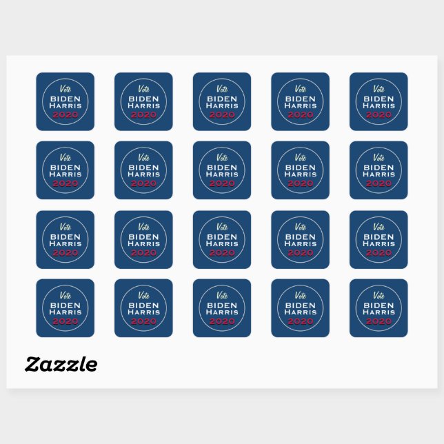 Vote Biden Harris 2020 Square Campaign Stickers (Sheet)