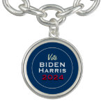 Vote Biden Harris 2024 Campaign Charm Bracelet at Zazzle