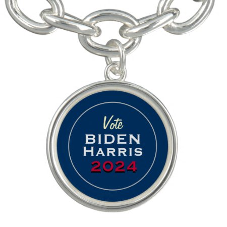 Vote Biden Harris 2024 Campaign Charm Bracelet
