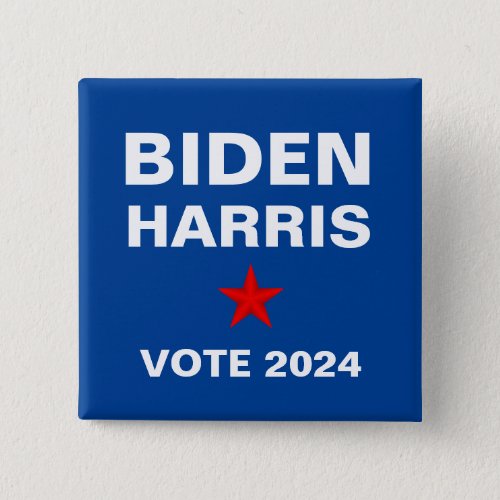 Vote Biden Harris 2024 Red White Blue Square Pin