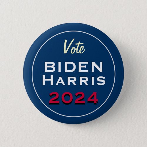 Vote BIDEN HARRIS 2024 Retro Campaign Button