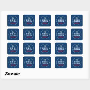 Vote Biden Harris 2024 Square Campaign Stickers by oddFrogg at Zazzle