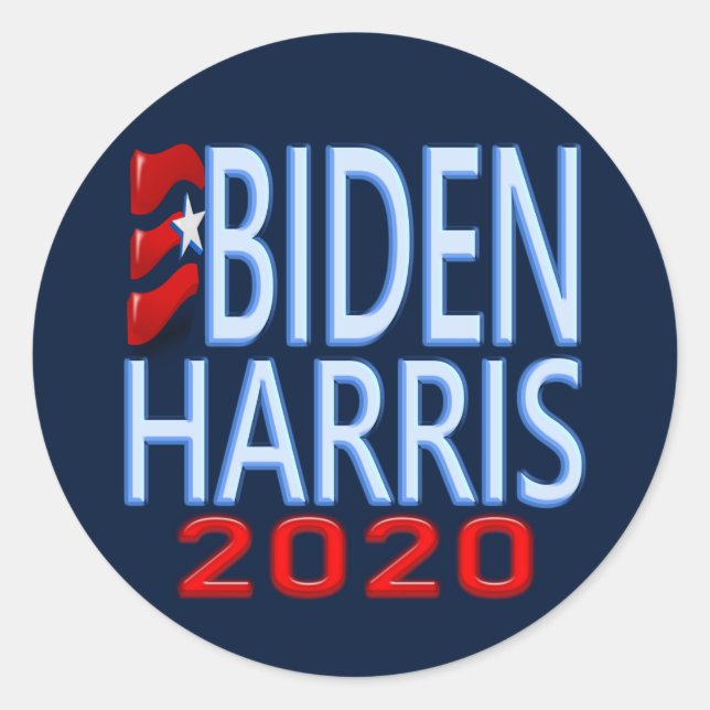 Vote Biden Harris President 2020 Election Campaign Classic Round Sticker (Front)