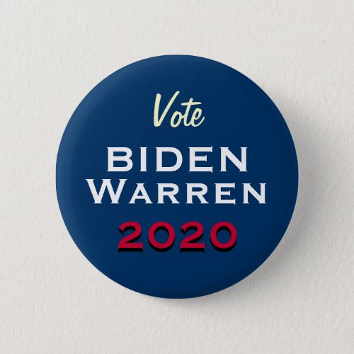 Vote BIDEN WARREN 2020 Campaign Button