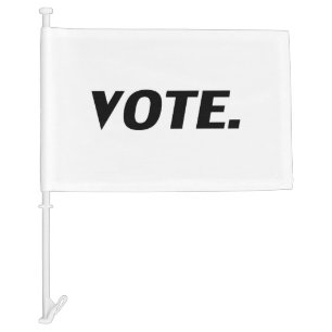 Vote black and white car flag