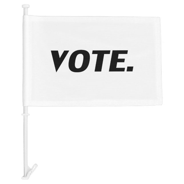 Vote black and white car flag (Front)