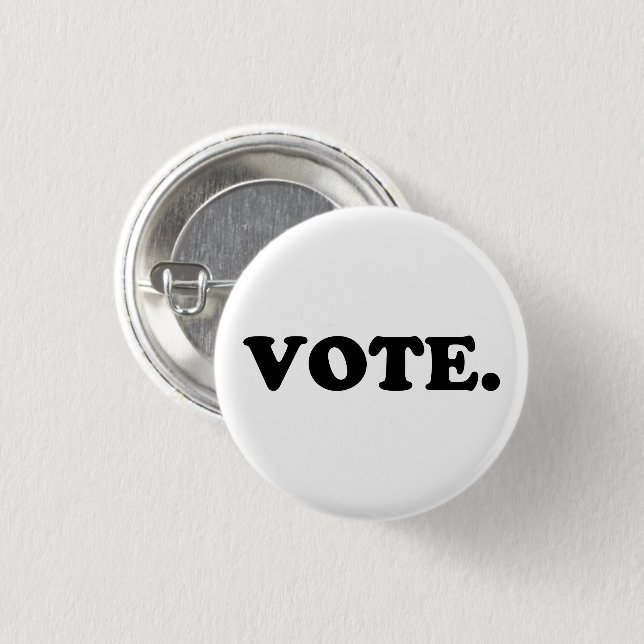 Vote black and white pin button (Front & Back)