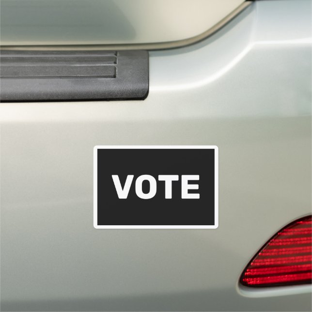 Vote Black and White Simple Car Magnet (In Situ)