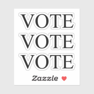 "vote" black letters - 3 per sheet sticker