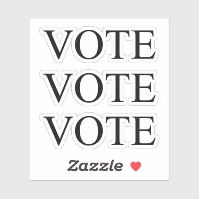 "vote" black letters - 3 per sheet sticker (Sheet)