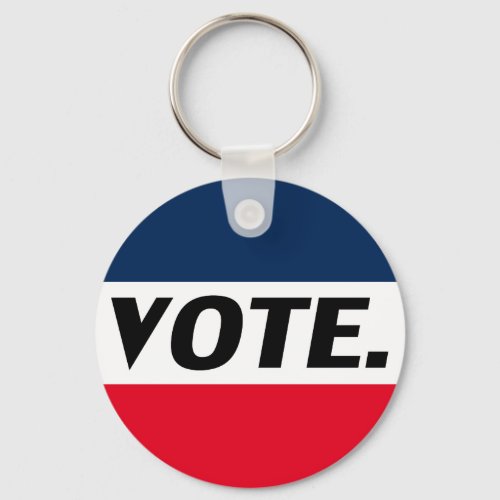 Vote Black letters red blue white background Keychain