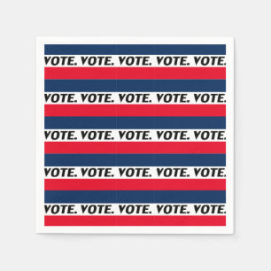 "Vote" black letters, red blue white party Paper Napkins