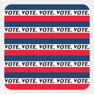 "Vote" black letters, red blue white Square Sticker