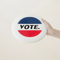 "Vote" black letters, red blue white